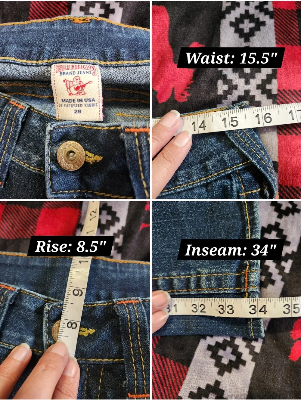 True Religion Becky Bootcut Jeans Size 29 Contrast Stitch Flap Pocket Y2K - Picture 11 of 11